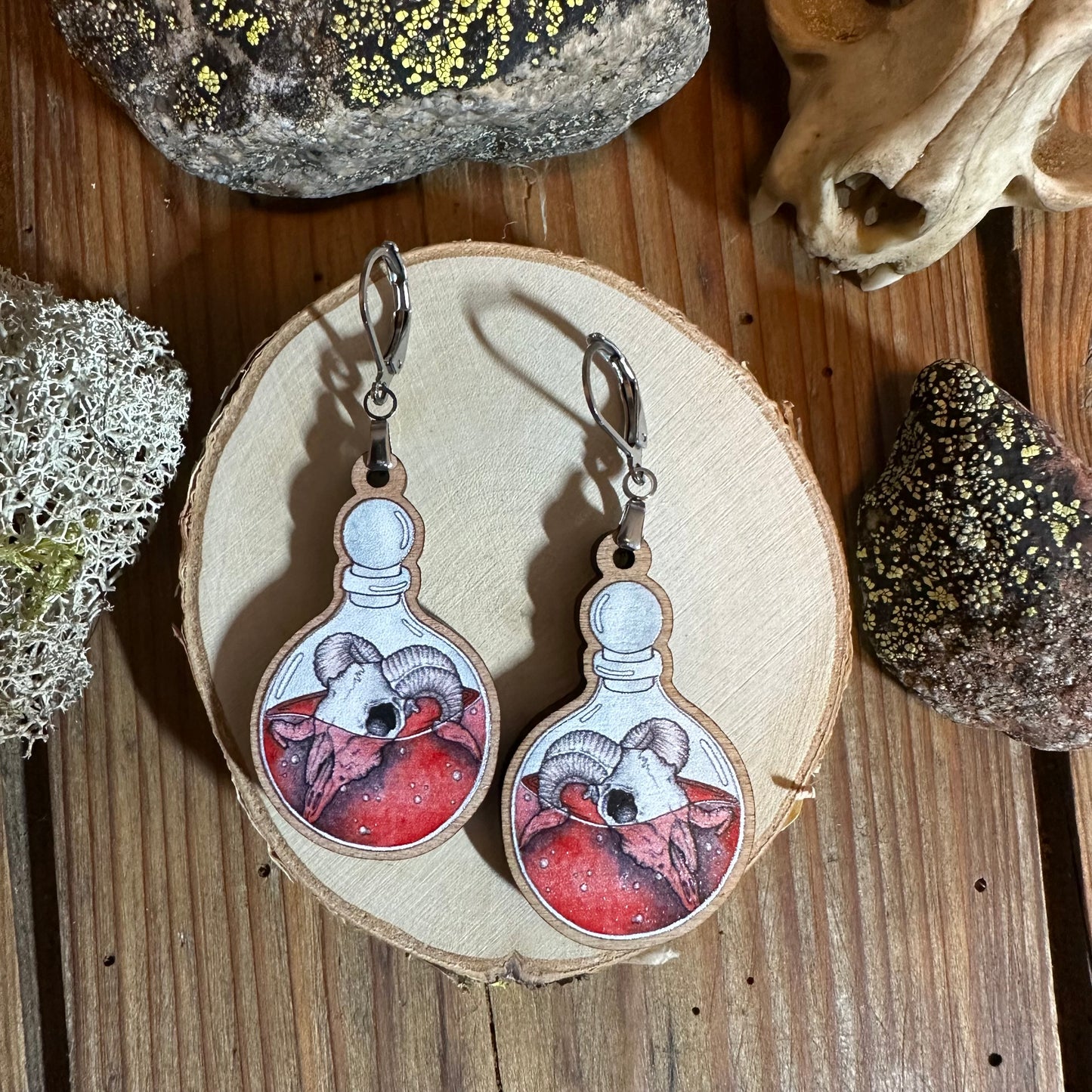 Ram skull earrings