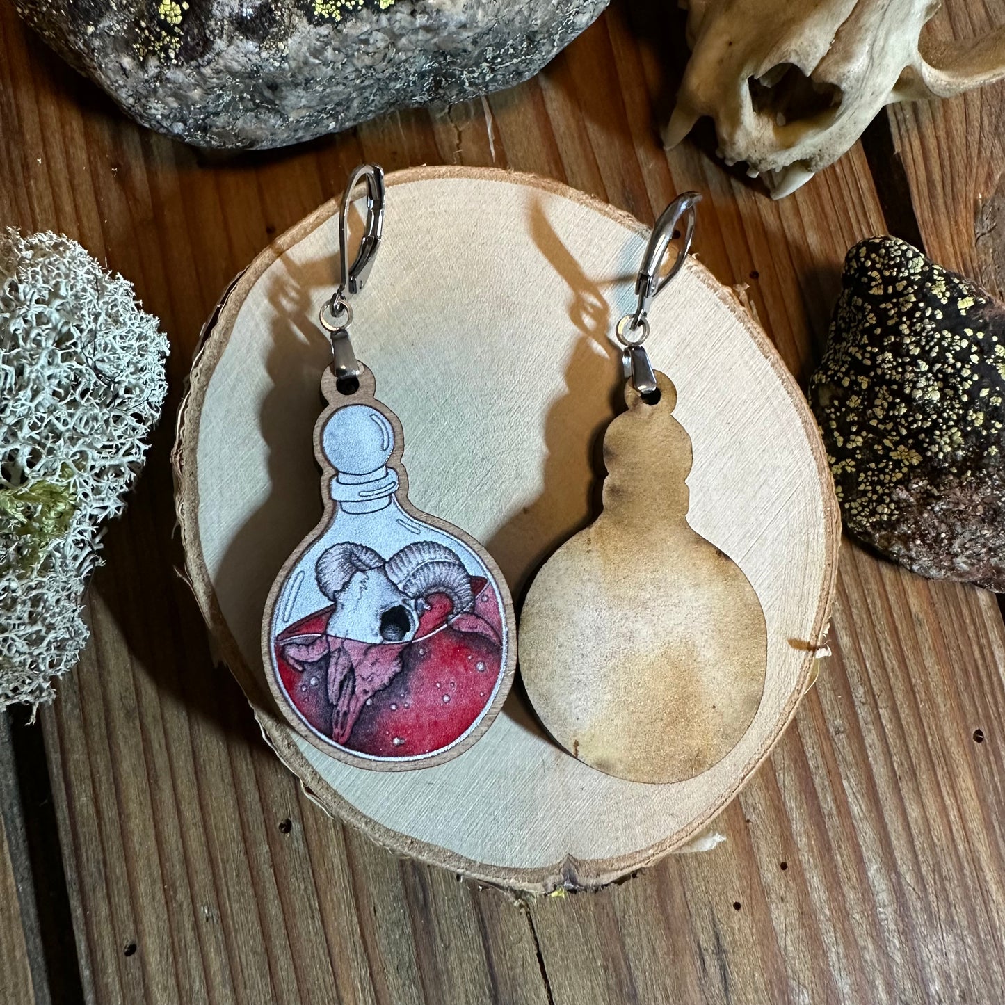 Ram skull earrings