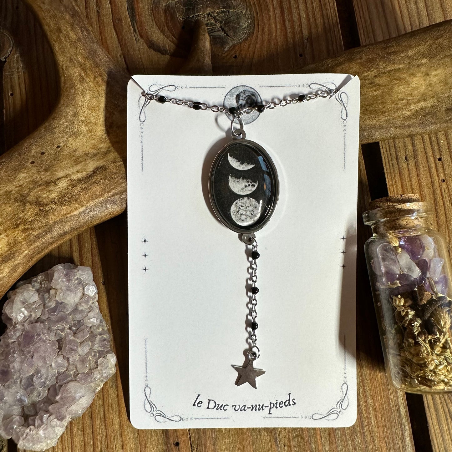 Moon rosary necklace