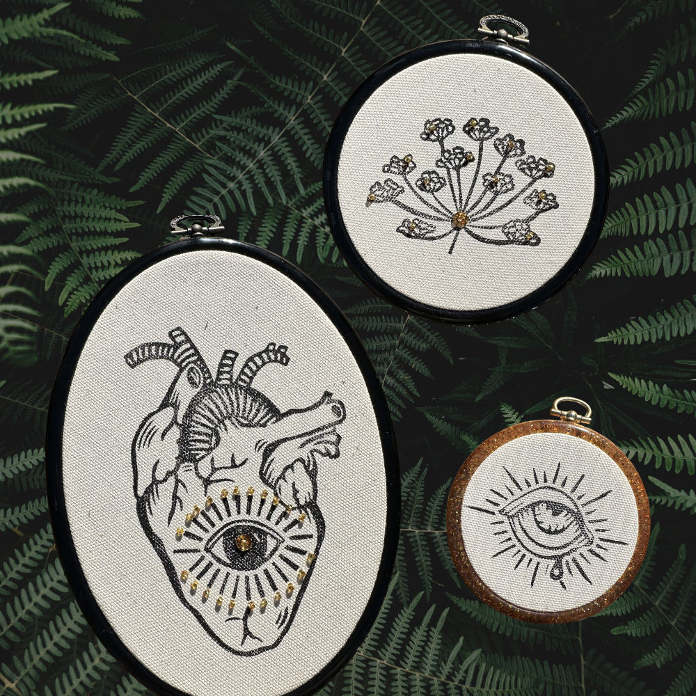 Linogravure et broderie