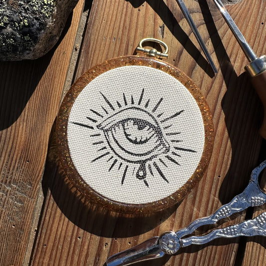 "Vision" linocut frame