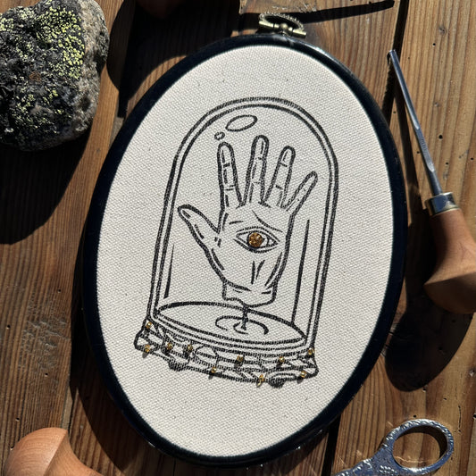 "Divination" linocut frame