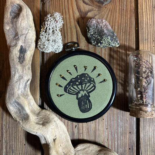 Cadre linogravé "Amanite"