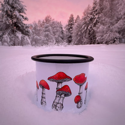 Amanita enamel mug