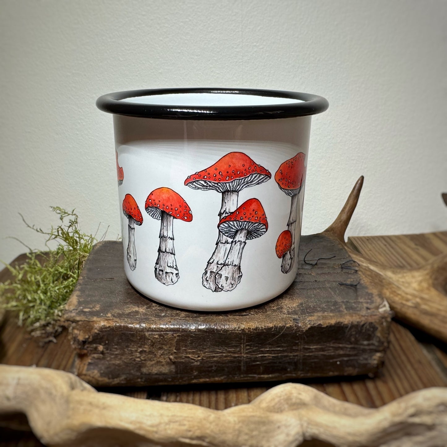 Amanita enamel mug