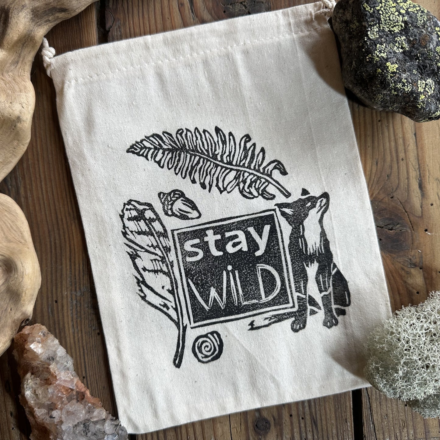 Pochon pour tarot ou oracle "Stay Wild"