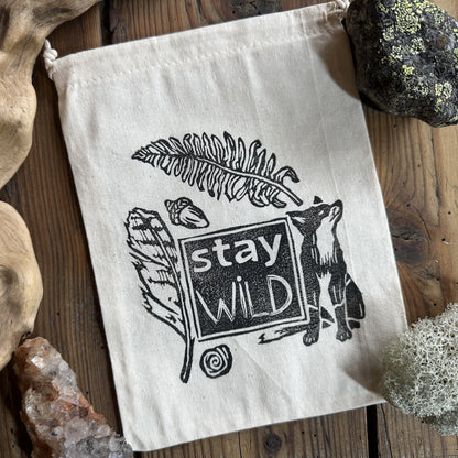 Pochon pour tarot ou oracle "Stay Wild"